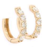 New 1.97ctw Diamond Five Stone Oval Hoop Earrings in 14K
