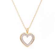 Plated 18KT Yellow Gold 0.21ctw Diamond Heart Pendant with Chain