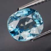 Glittering 2.61ct 7x8mm diamond luster blue Zircon
