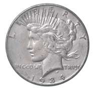 1934-S Peace Silver Dollar