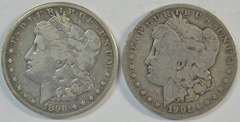 Scarce 1898-S and 1901-S Morgan Silver Dollars. Circs