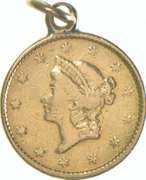 $1 US Coin Liberty Head Gold Dollar Piece Engraved Love Token Pendant