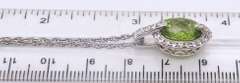 925 Sterling Silver Green Cubic Zirconia Pendant on Chain with Ring and Matching Earrings