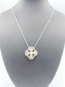 Vintage Mine-Cut Diamond Pendant in Anodized Silver