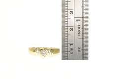14K Yellow Gold Diamond Solitaire Grooved Design Band Ring