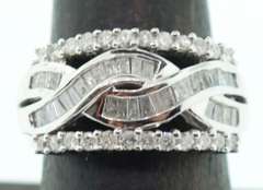 14KT SOLID WHITE GOLD AND 1.0 CARAT DIAMOND BAND