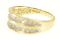 10K Yellow Gold Tiered Diamond Channel Graduated Band Ring