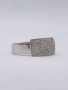 14kt Solid White Gold & Diamond Band Ring