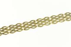 10K Yellow Gold Diamond Cut Lattice Filigree Squared Chain Bracelet