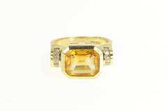 14K Yellow Gold 4.04 Ctw Golden Citrine Diamond Accent Ring