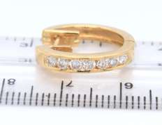 Dreamy Yellow Gold Channel Set Diamond Hoop Earrings