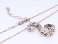 Elegant White Gold open Heart Diamond Necklace
