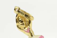 10K Yellow Gold Enamel Pink Ballerina Dancer Ballet Charm/Pendant
