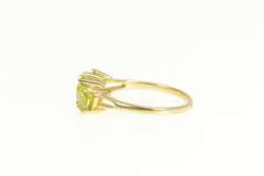 14K Yellow Gold Peridot Three Stone Heart Love Symbol Ring