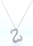 Elegant White Gold open Heart Diamond Necklace