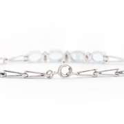 Plated Rhodium 2.80ctw Blue Topaz and Diamond Bracelet