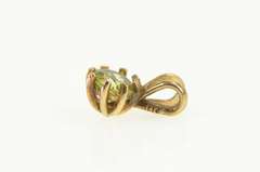 14K Yellow Gold Round Peridot Solitaire Classic Simple Charm/Pendant