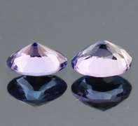 Vivid 2.09ct violet blue Tanzanite pair