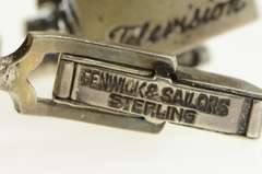 Sterling Silver Vintage Television Camera Film TV Retro Cuff Links