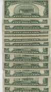 13 Series of 1953 $5 Blue Seal Silver Certificates