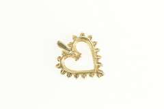 10K Yellow Gold 0.26 Ctw Diamond Inset Classic Heart Love Pendant