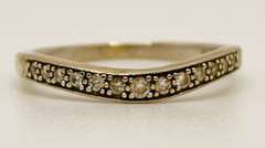 14kt Solid Yellow Gold & Diamond Band Ring