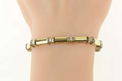 14K Yellow Gold 0.84 Ctw Diamond Classic Bar Link Tennis Bracelet