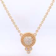 Judith Ripka Yellow Gold Pave Diamond Pendant on Chain