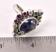 Multi-gem Sterling Silver Ring