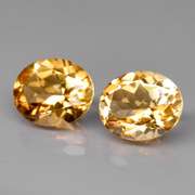 High fire 6.76ct golden yellow Citrine pair