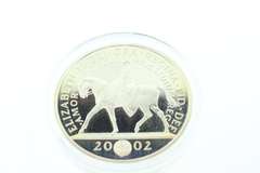 Five Pounds .925 sterling silver coin. The queen's golden jubilee