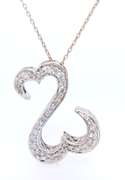 Elegant White Gold open Heart Diamond Necklace