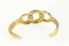 10K Yellow Gold Chain Link Pattern Diamond Accent Toe Ring
