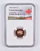 PF70 RD UCAM 1990 Canada 1 Cent NGC