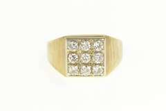 14K Yellow Gold 1960's 1.00 Ctw Squared Men's Statement Ring