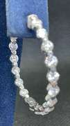 STUNNING 5.60 CARATS T.W. DIAMOND HOOPS 14K WHITE GOLD EARRINGS