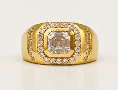 Flashy 14kt Solid Yellow Gold Men's Ring
