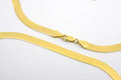 Always Popular 144k Herringbone Necklace