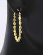 Charming Yellow Gold Twisted Hoop Earrings