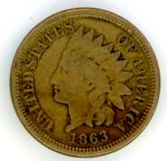 1863 Copper-Nickel Indian Head Cent