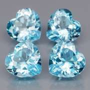 Heart cut! 8.84ct 4 piece sky blue Topaz set