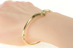 10K Yellow Gold 0.33 Ctw Diamond Chevron Statement Bangle Bracelet