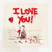 Extremely Rare and Collectable Signed Mr. Brainwash- I Love You