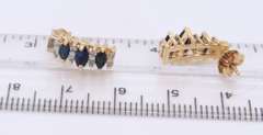 Handsome Yellow Gold Marquise Sapphire and Diamond Earrings