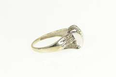 10K White Gold 0.35 Ctw Wavy Diamond Cluster Bypass Ring