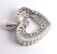 Romantic Entwined Hearts Diamond Pendant in 14K WG