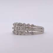 14kt Solid White Gold & Diamond Band Ring