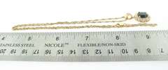 Stunning 14kt Solid Yellow Gold, Diamond, & Blue Sapphire Necklace