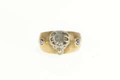 10K Yellow Gold Diamond Benevolent Protective Order Elk Ring