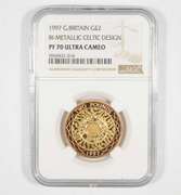 PF70 UCAM 1997 Great Britain 2 Gold Pounds Bi-Metallic Celtic NGC